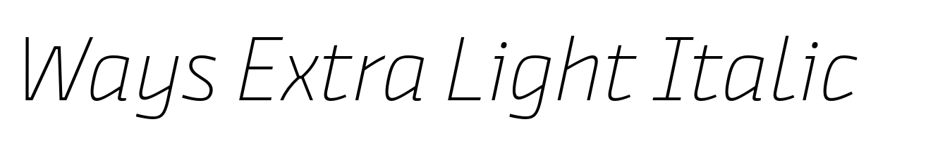 Ways Extra Light Italic